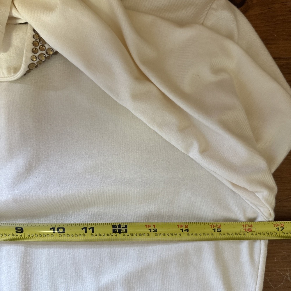 NWT L'AGENCE Women's Medium Maya Embellished Mock Neck Long Sleeve Blouse Top - Picture 10 of 11